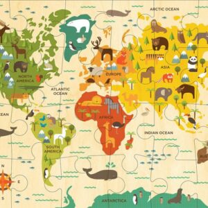 פאזל  24 חלקים - מפת העולם